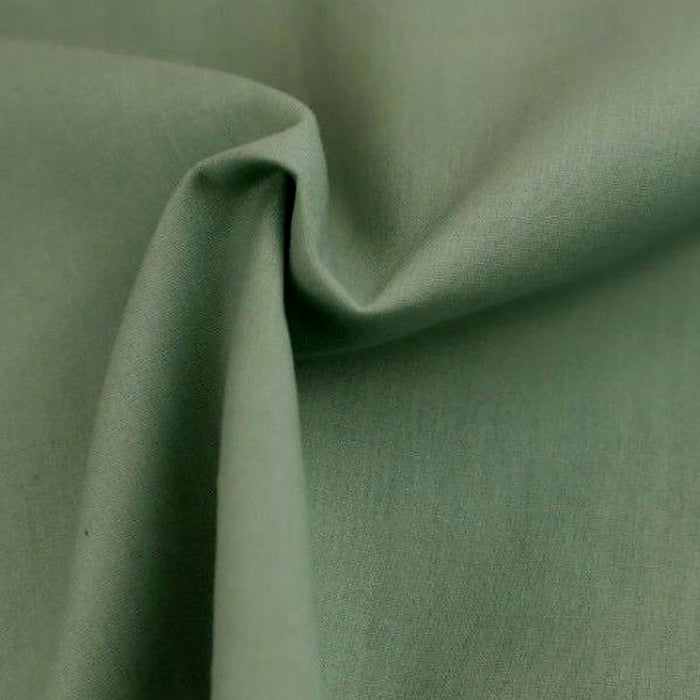 Sage plain polycotton fabric