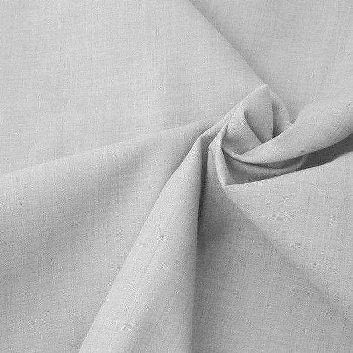 Silver plain polycotton fabric