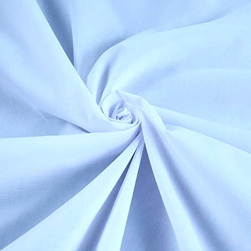 Light blue plain polycotton fabric, 65% polyester 35% cotton