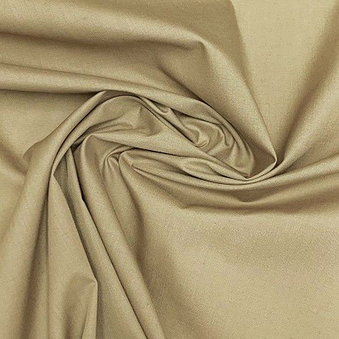 Taupe plain polycotton fabric