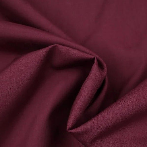 Wine plain polycotton fabric, 65% polyester 35% cotton