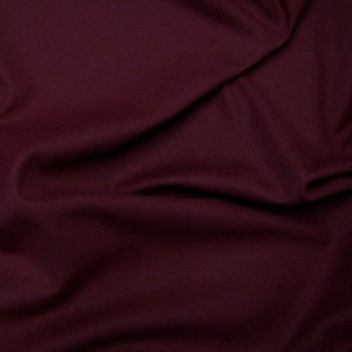 Claret plain polycotton fabric