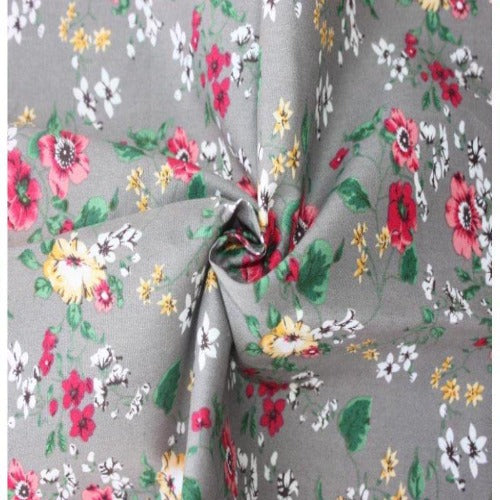 Floral Pansies Cotton Poplin