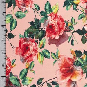 Floral Stretch Crepe Pink