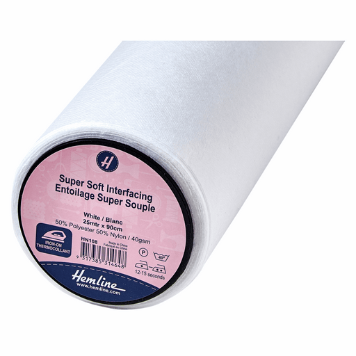 White Hemline super-soft iron-on interfacing