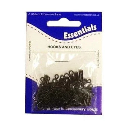 Steel Hooks & Eyes Black Size 2