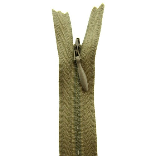 Beige concealed invisible zip